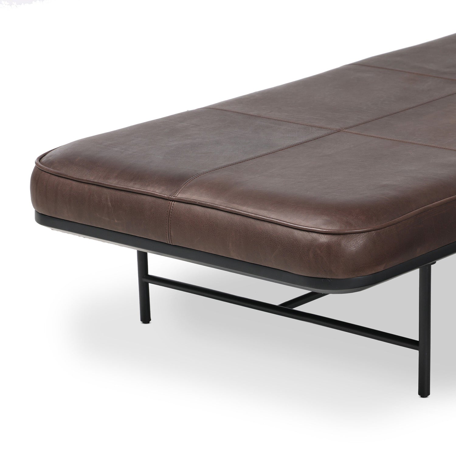 Four Hands Rakesh Leather Chaise Lounge