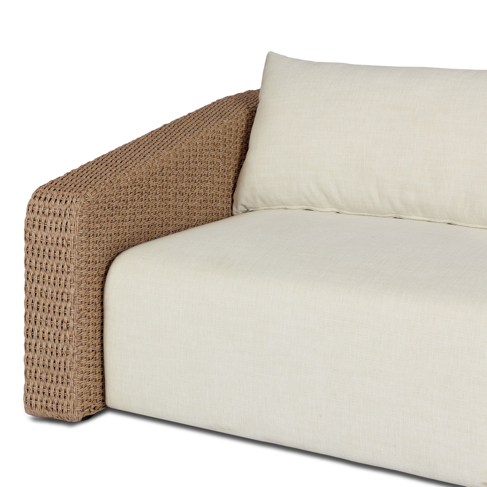 Four Hands Westby Vergo Cream Outdoor Sofa — close-up of the surface