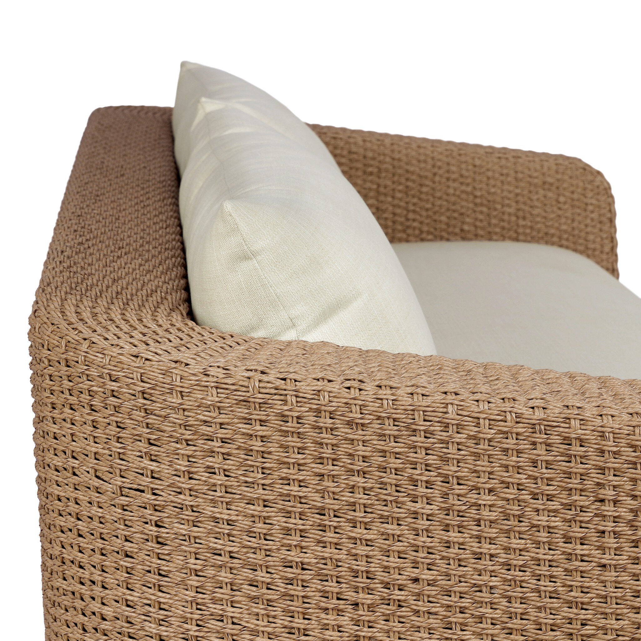 Four Hands Westby Vergo Cream Outdoor Sofa — edge and joinery detail
