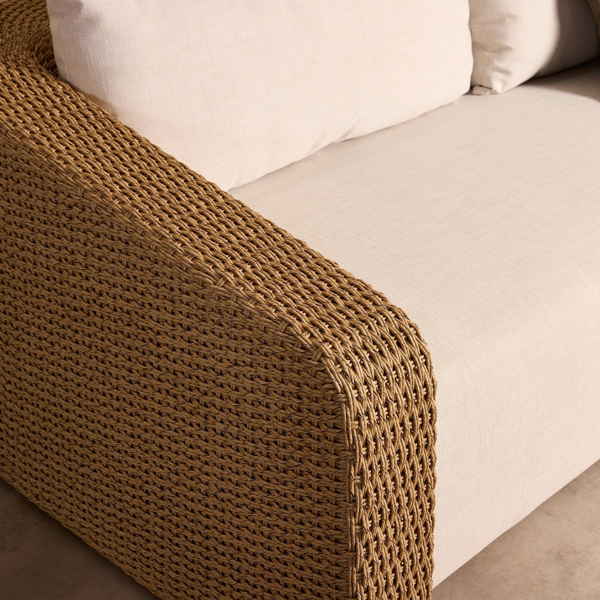 Four Hands Westby Vergo Cream Outdoor Sofa — hardware detail