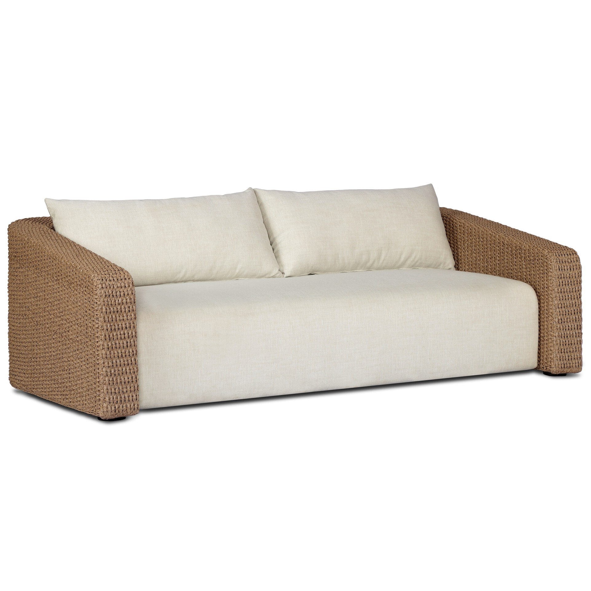 Four Hands Westby Vergo Cream Outdoor Sofa — styled view