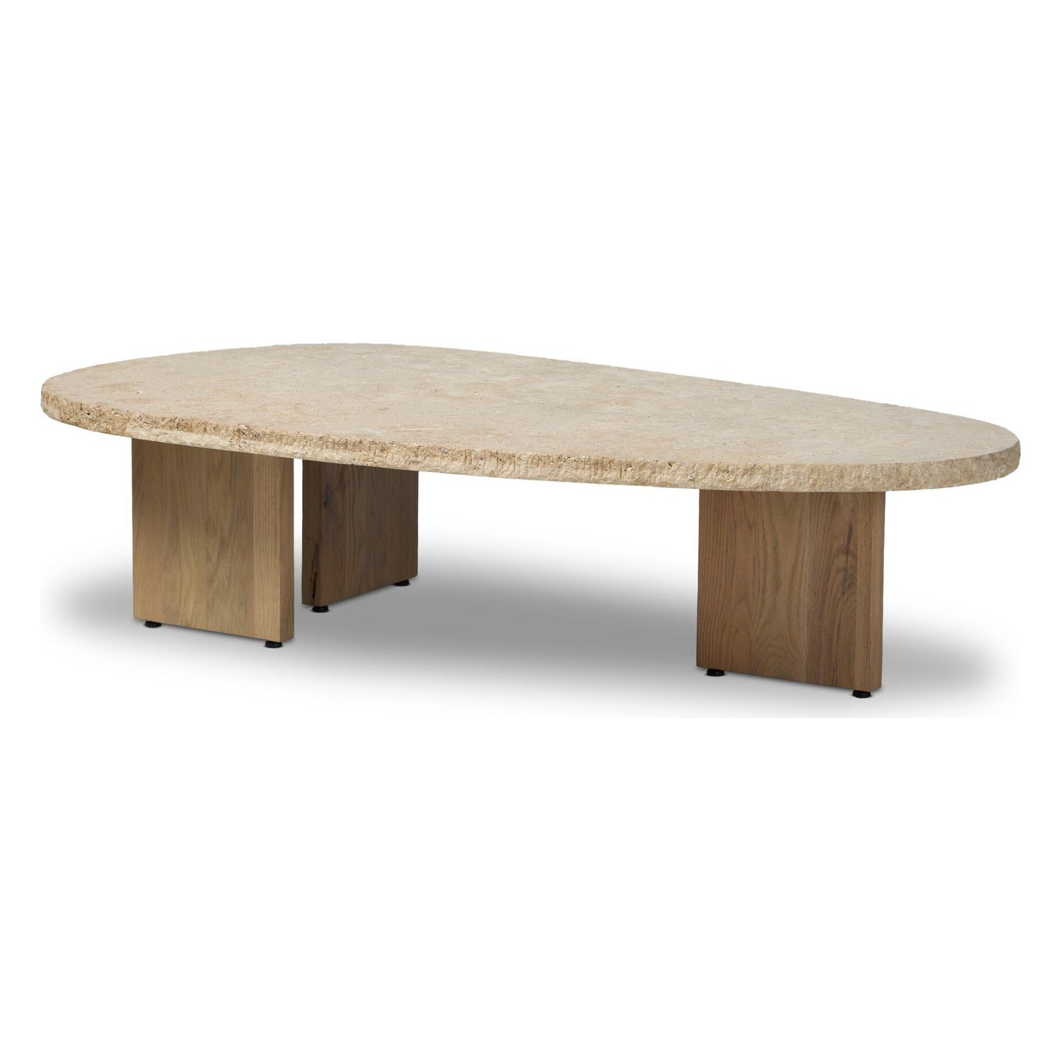Four Hands Telma Chiseled Beige Lavastone Coffee Table