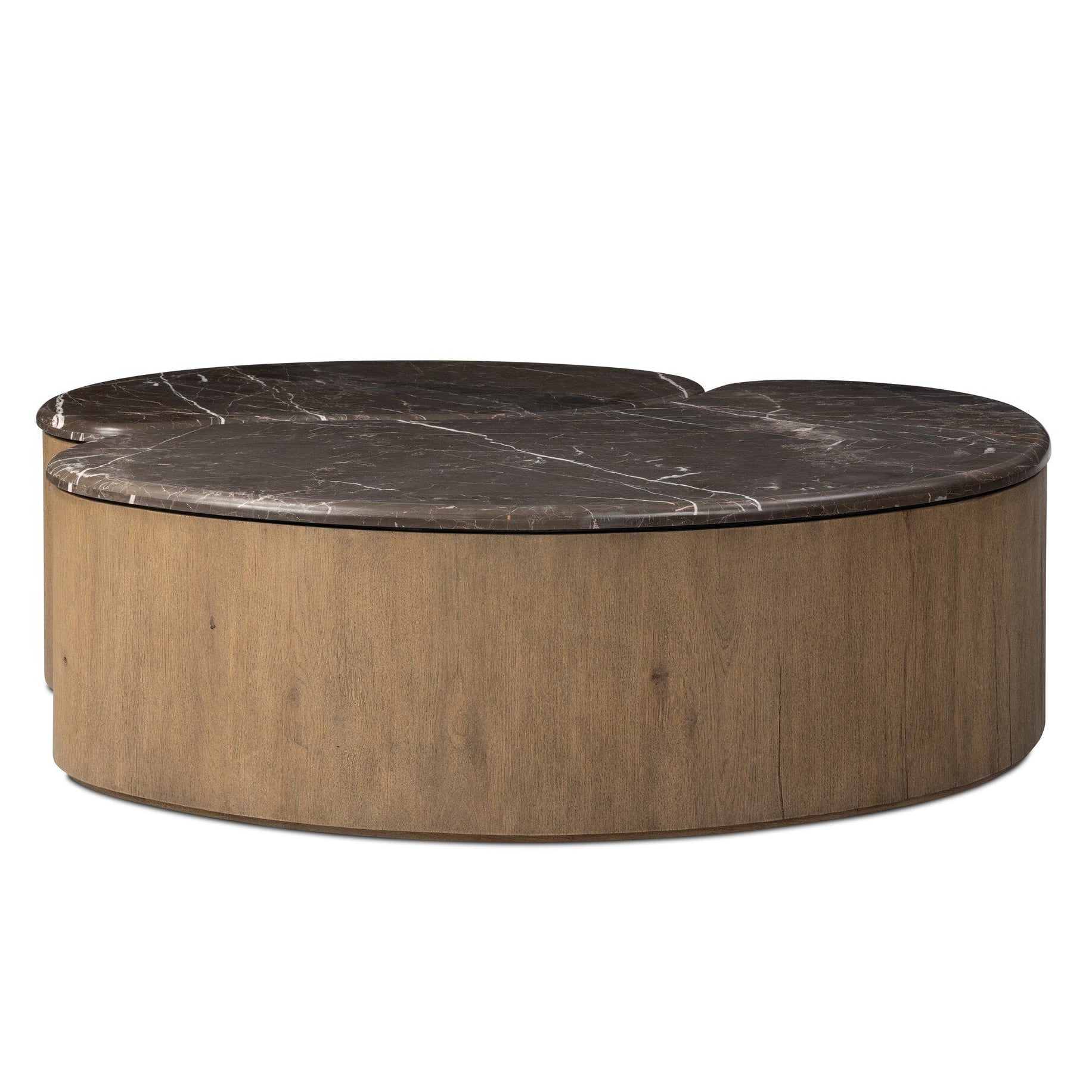 Four Hands Ingrid Warm Grey Marble Coffee Table — back view