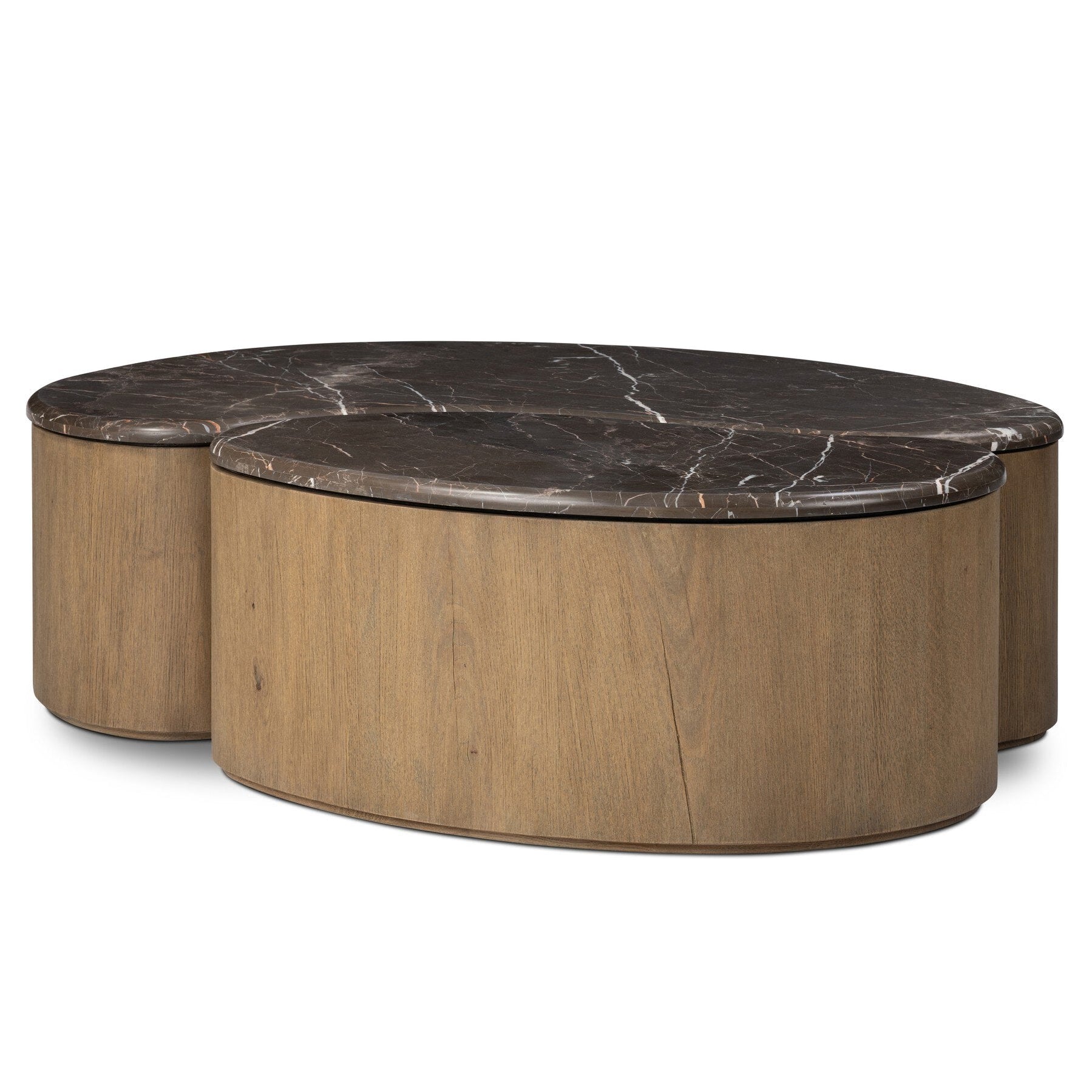 Four Hands Ingrid Warm Grey Marble Coffee Table — front view