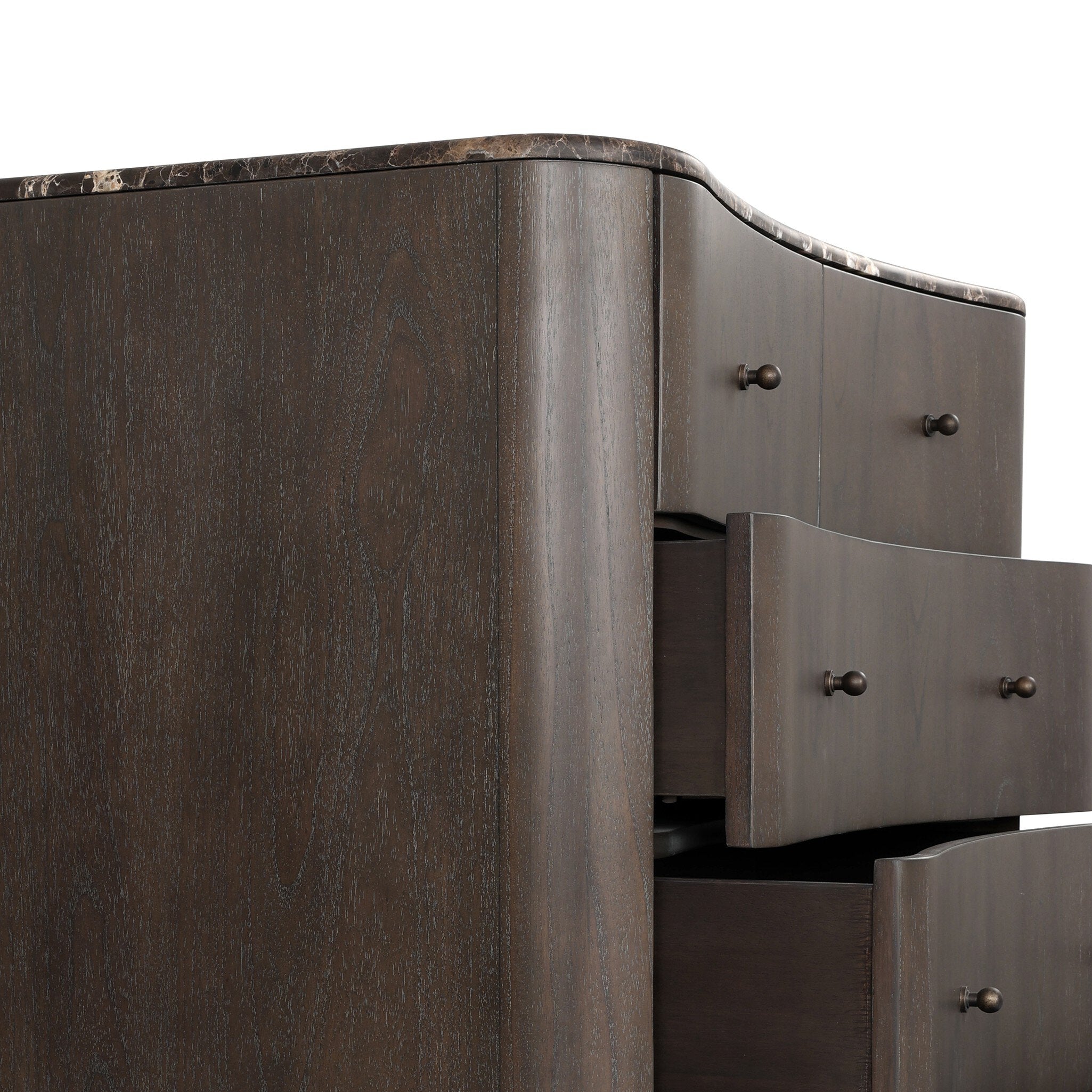 Four Hands Boa Espresso Mindi Chest — texture detail