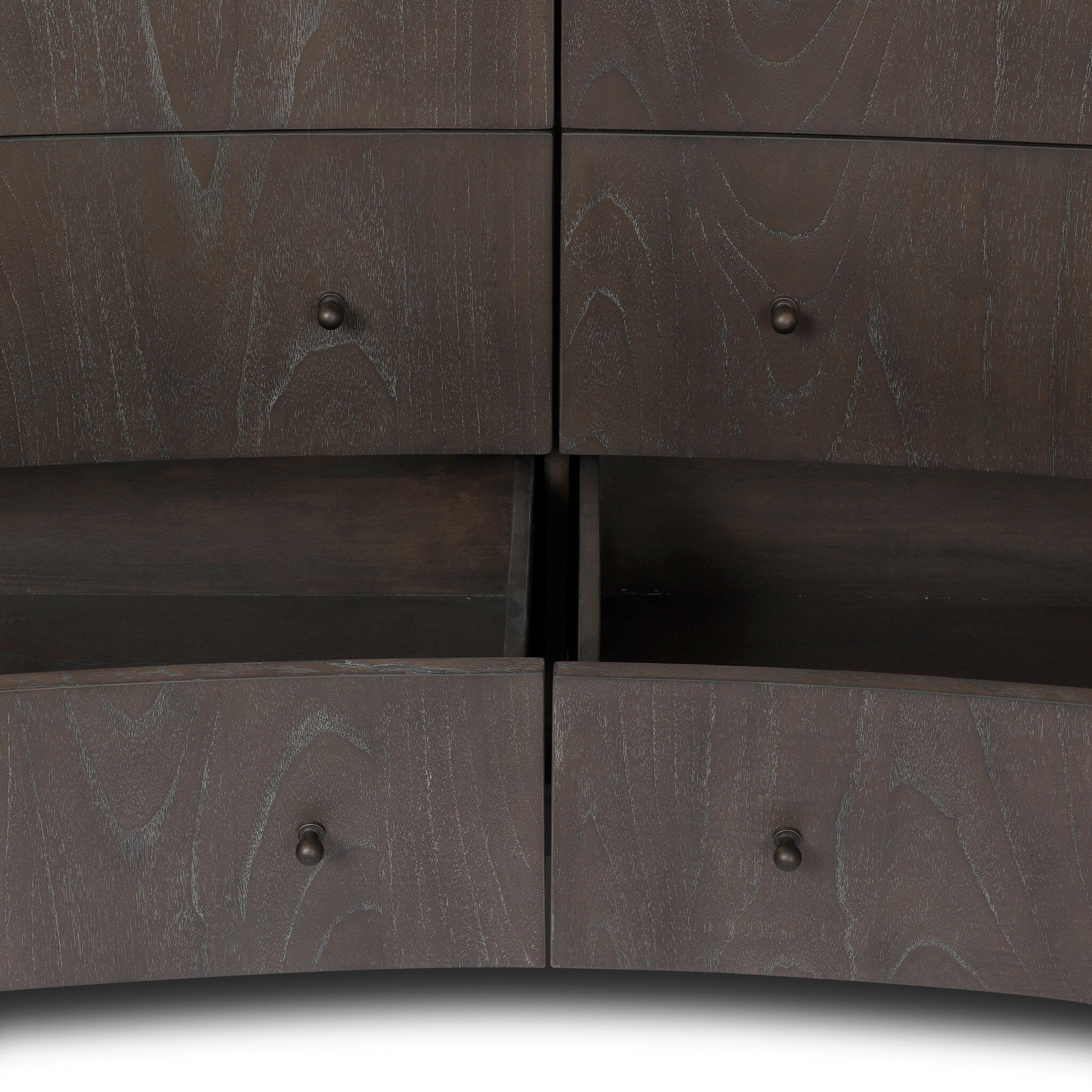 Four Hands Boa Espresso Mindi 6 Drawer Dresser — texture detail
