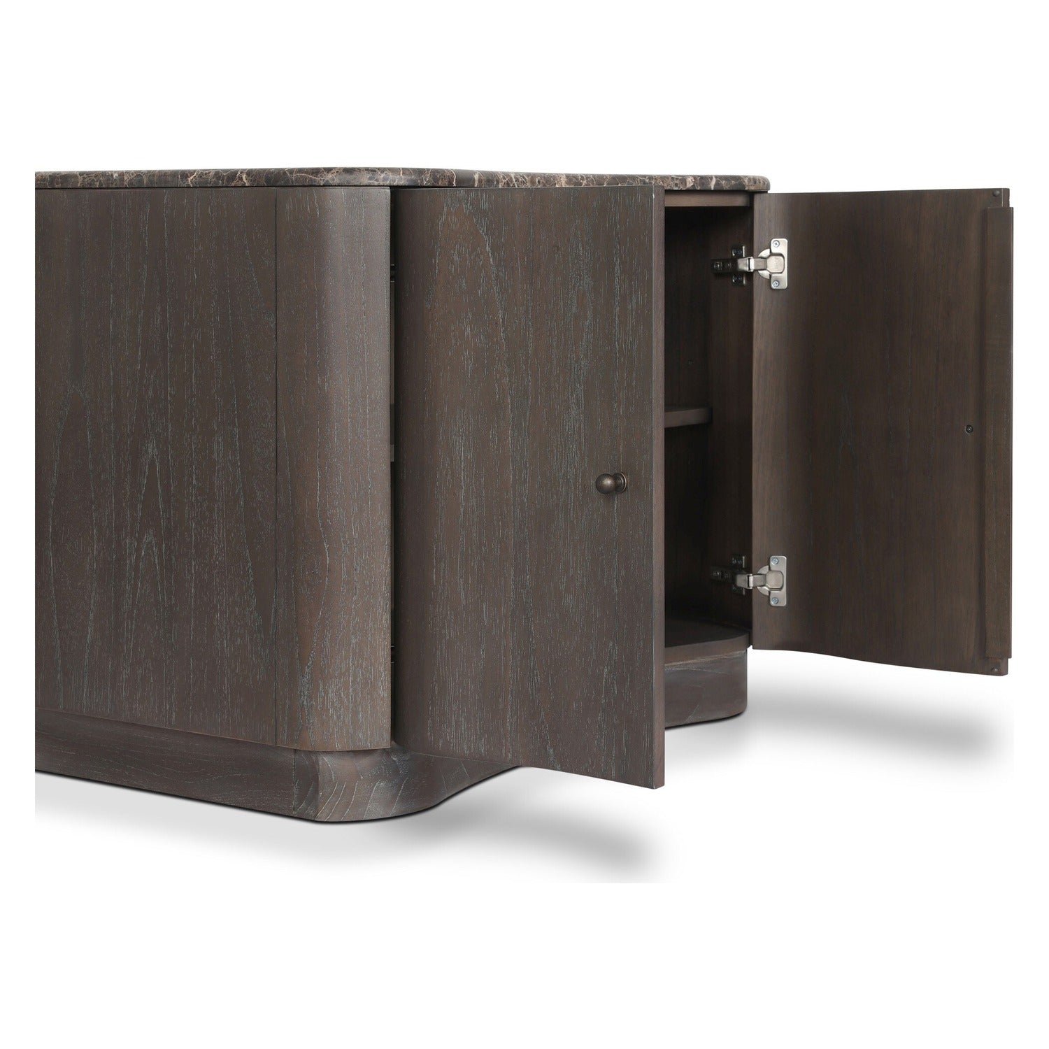 Four Hands Boa Dark Honed Emperador Marble Nightstand