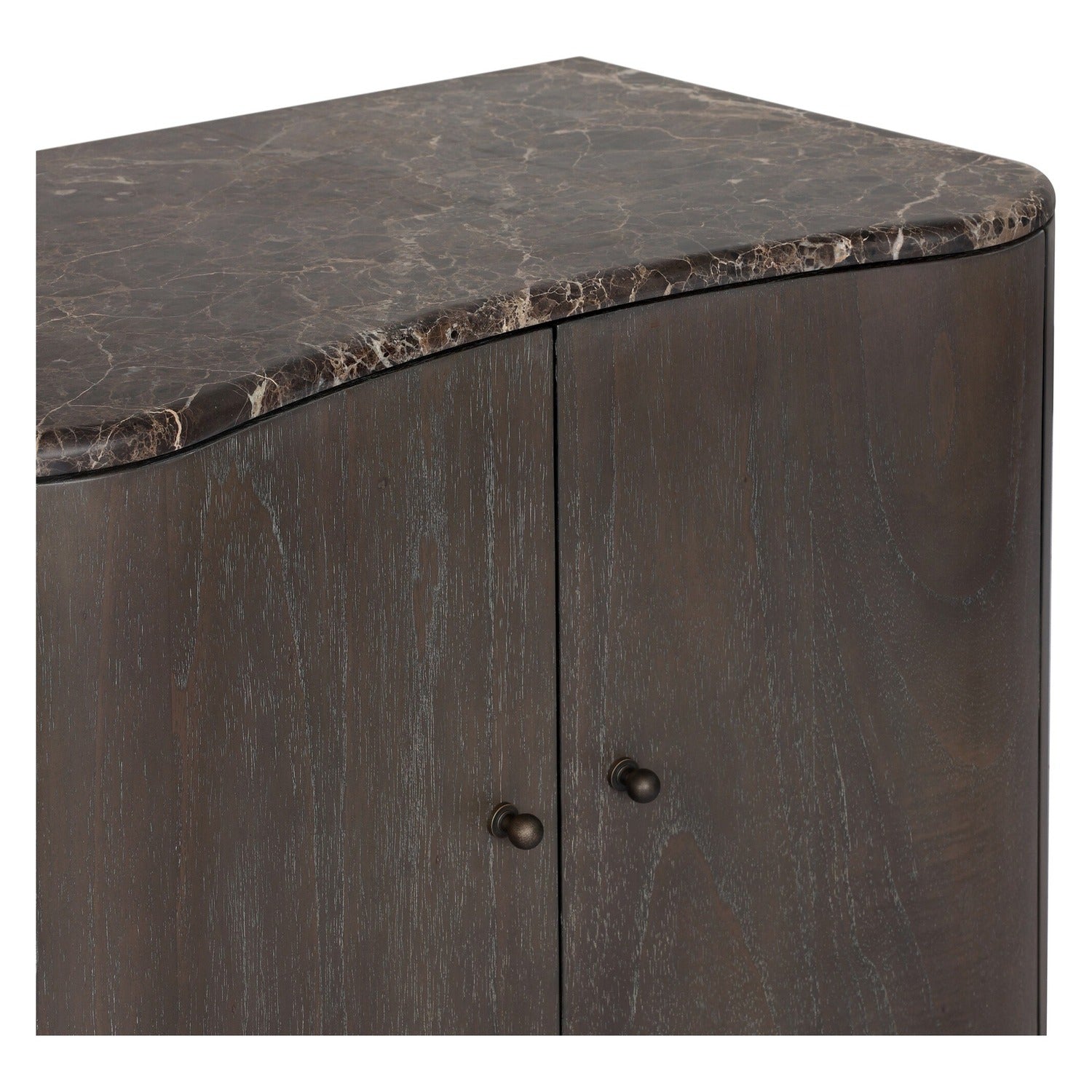 Four Hands Boa Dark Honed Emperador Marble Nightstand