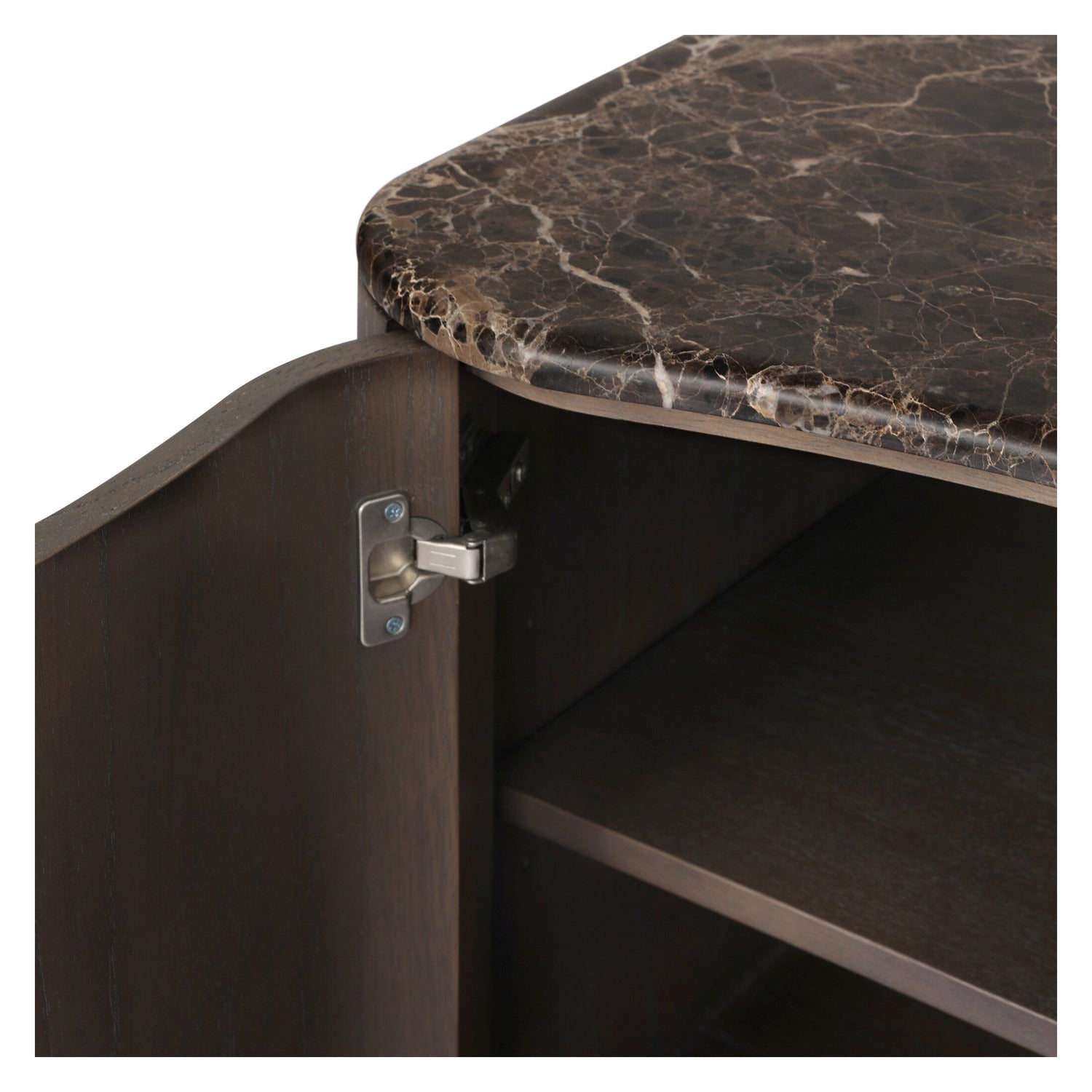Four Hands Boa Dark Honed Emperador Marble Nightstand