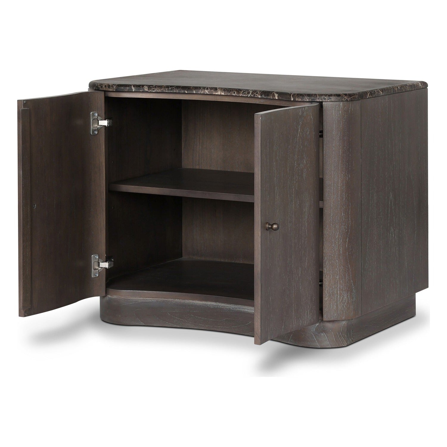 Four Hands Boa Dark Honed Emperador Marble Nightstand