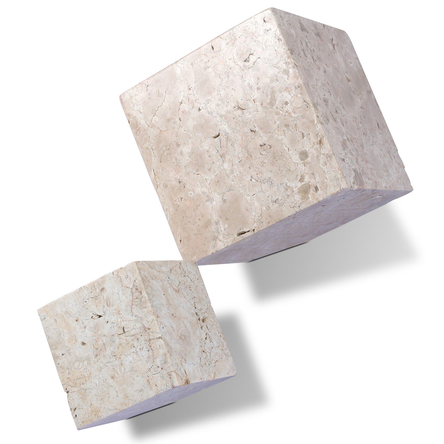 Four Hands Travertine Cube Sculpture Set