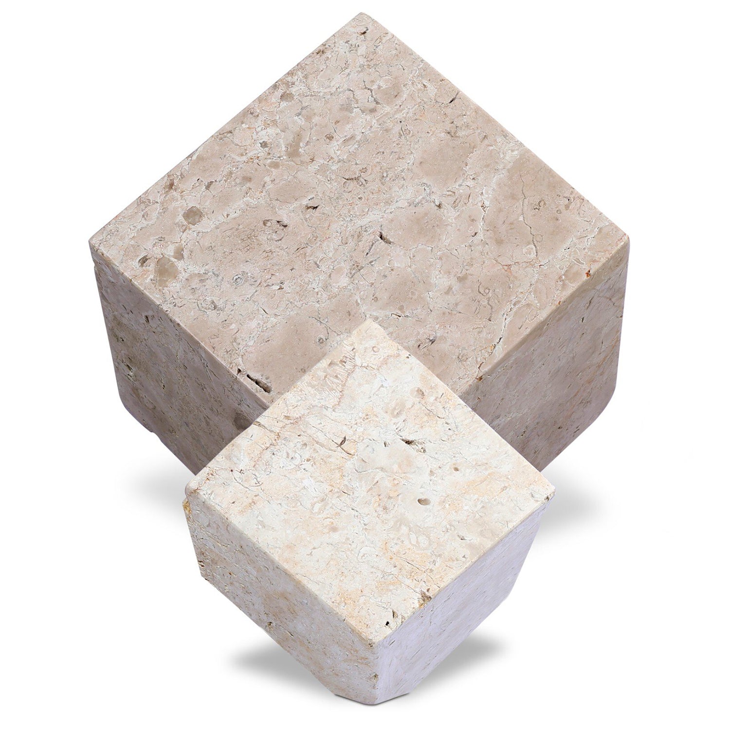 Four Hands Travertine Cube Sculpture Set