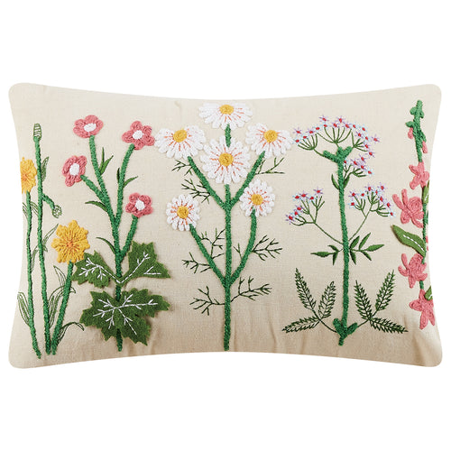 Meadow Lumbar Embroidered Throw Pillow