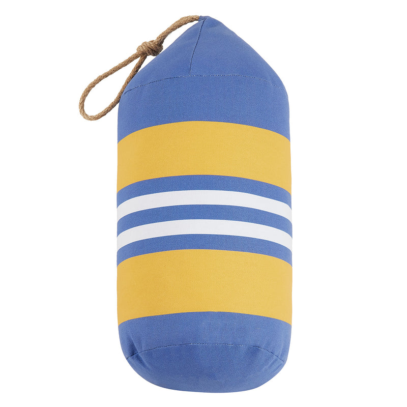 Buoy Navy and Yellow Stripe Shaped Throw Pillow