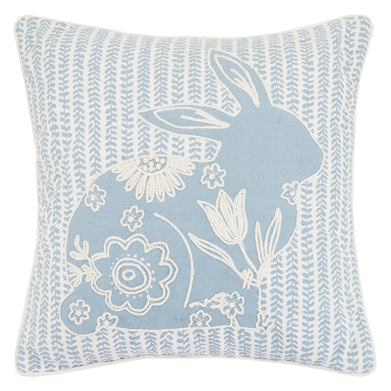 Porcelain Bunny Throw Pillow