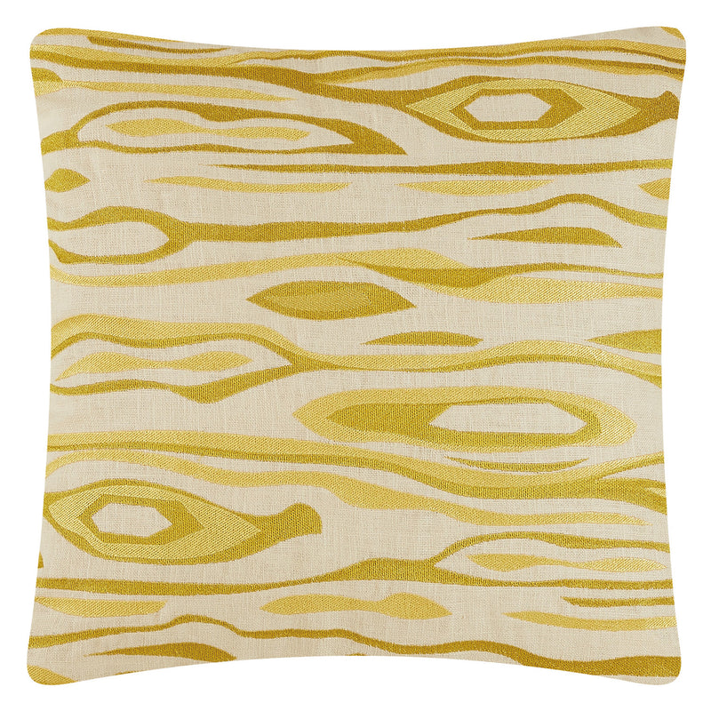 Trina Turk Monterey Gold Embroidered Throw Pillow