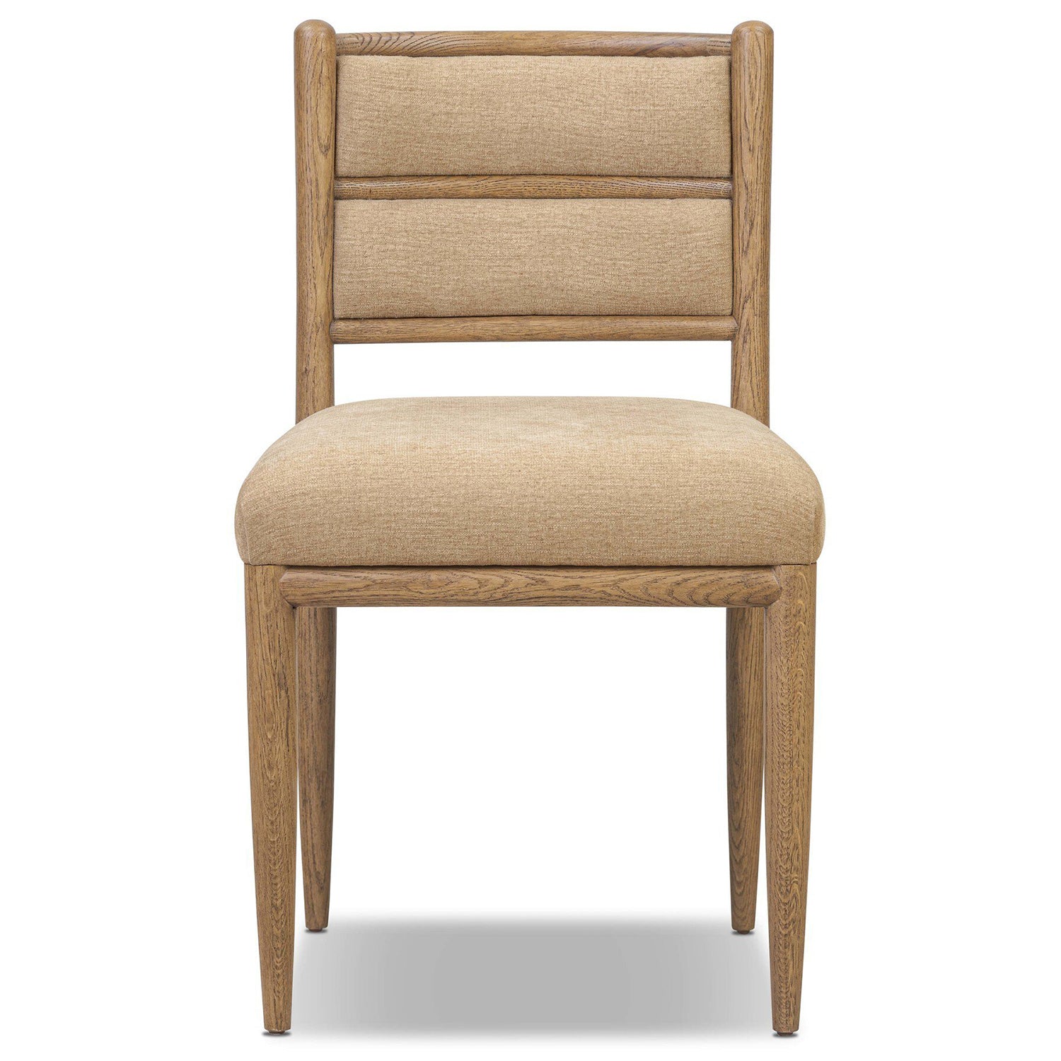 Four Hands Artie Dining Chair in Laughlin Natural on amber oak, front view