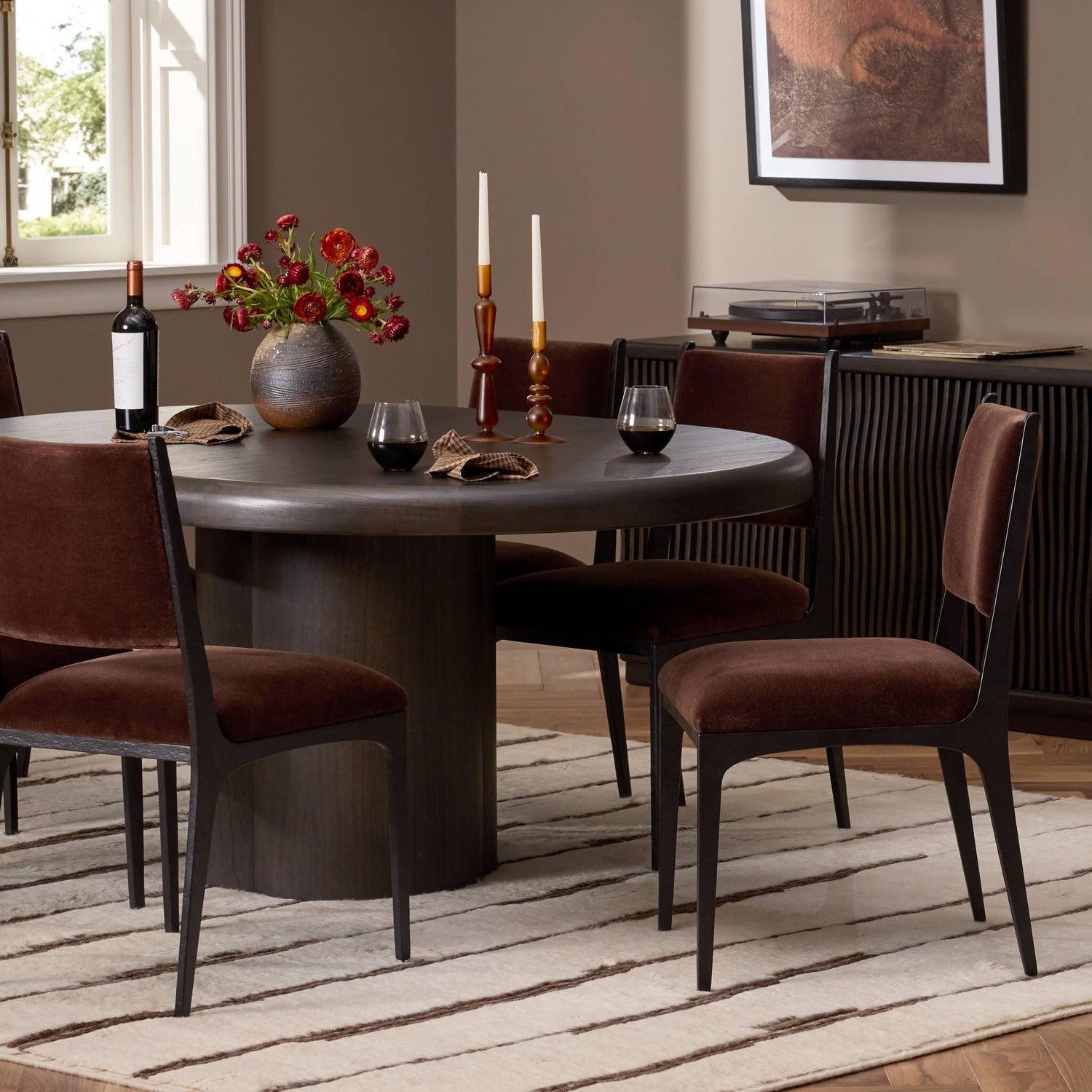 Four Hands Valeene Monte Chocolate Dining Chair Set of 2