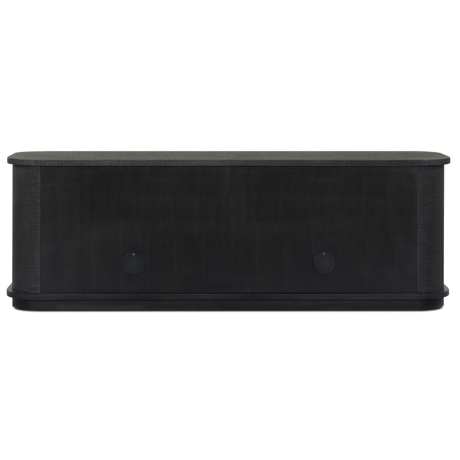 Four Hands Berlin Black Linen Media Console back view