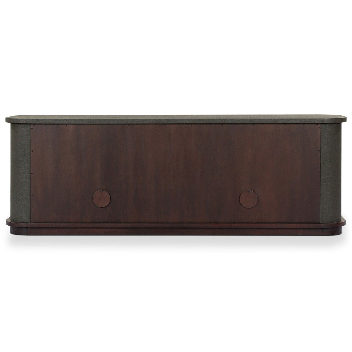Four Hands Berlin Dark Green Lacquered Linen Media Console back view