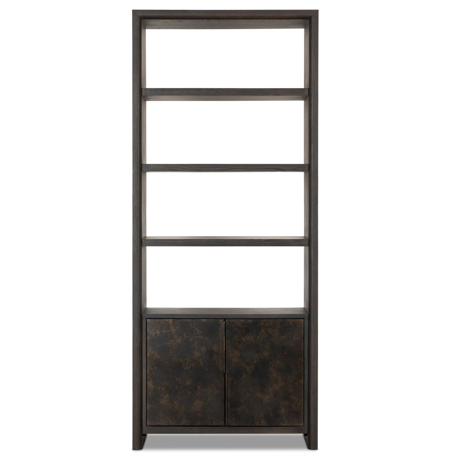 Four Hands Arlington Espresso Oak 2-Door Bookcase front view