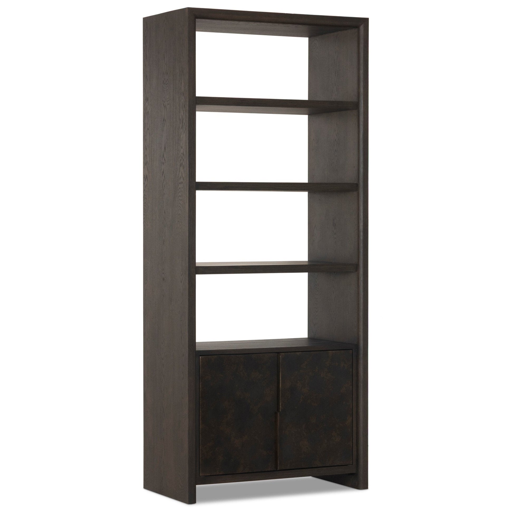 Four Hands Arlington Espresso Oak 2-Door Bookcase full product view