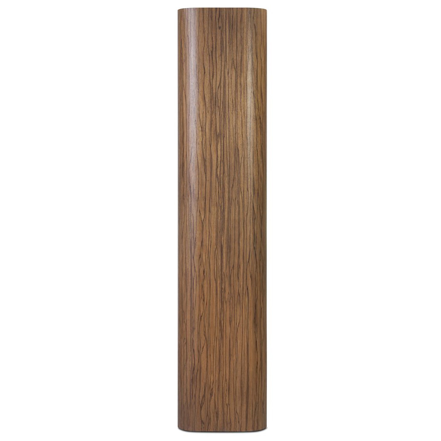 Four Hands Limba Bookcase in medium brown limba veneer, side profile view