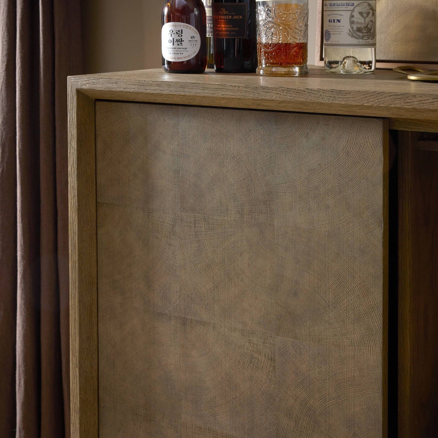 Four Hands Salta Brown Oak Bar Cabinet