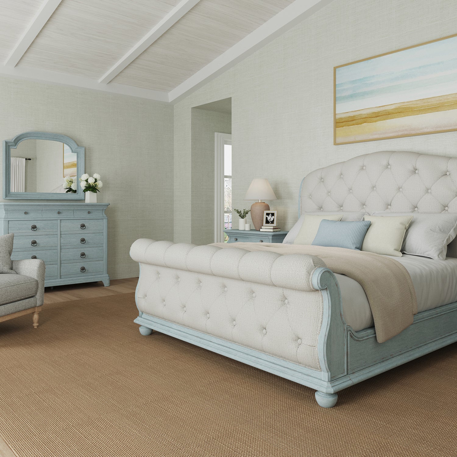 A.R.T. Furniture Summer Creek Light Shutter Blue Keepers Dresser