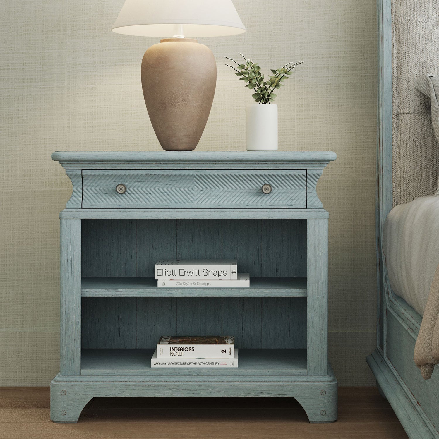 A.R.T. Furniture Summer Creek Shutter Blue Nightstand Set of 2