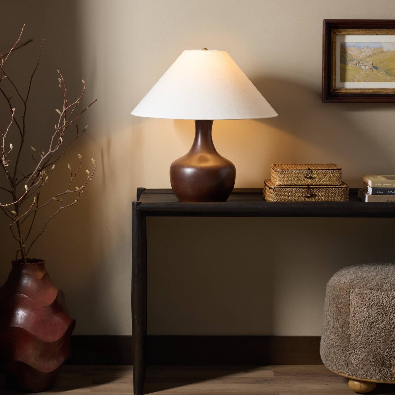 Four Hands Leti Dark Aubergine Table Lamp
