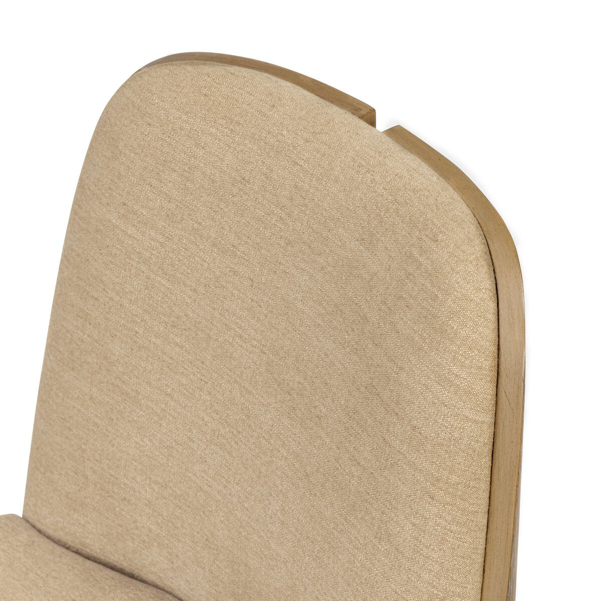 Four Hands Hemphill Dining Chair Set of 2 in Laughlin Natural with smoked oak back, close-up detail of fabric, view 2