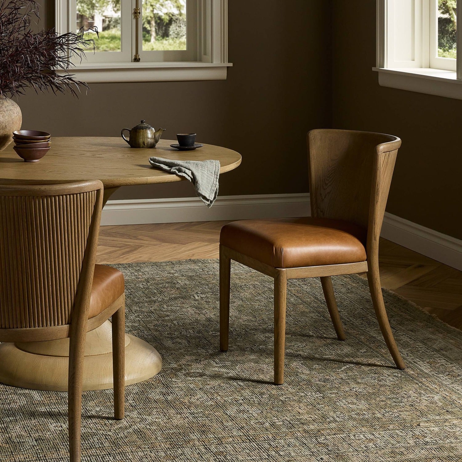 Four Hands Lismore Sonoma Chestnut Dining Chair Set of 2