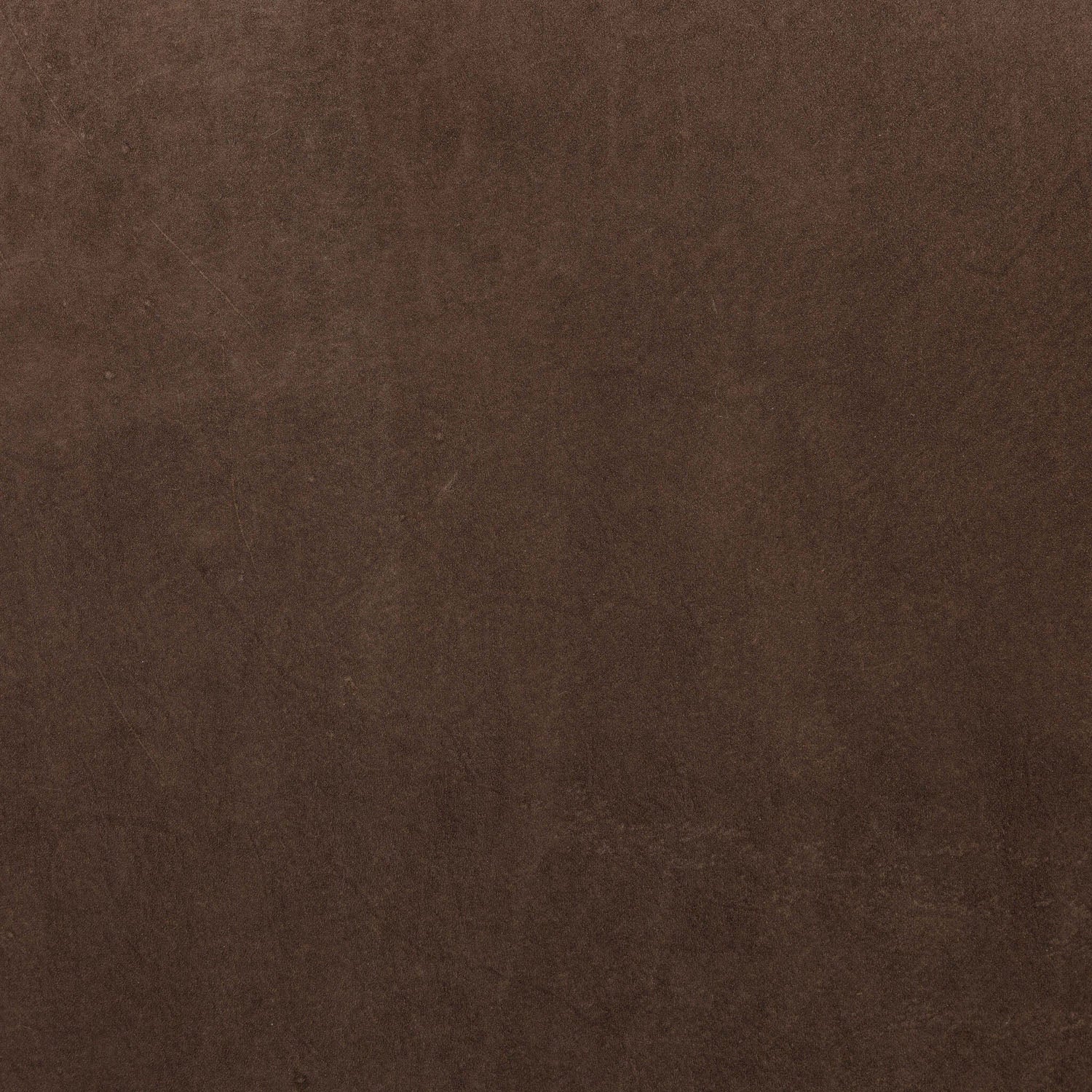 Four Hands Prentiss Dining Chair in nubuck cigar leather, close-up detail of leather and oak frame, view 6