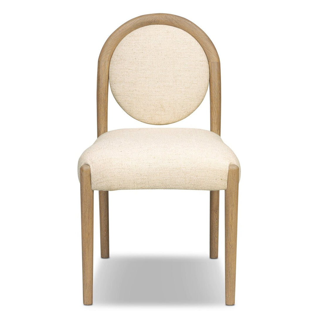 Four Hands Prentiss Thames Cream Dining Chair Set of 2 on drifted oak, front view