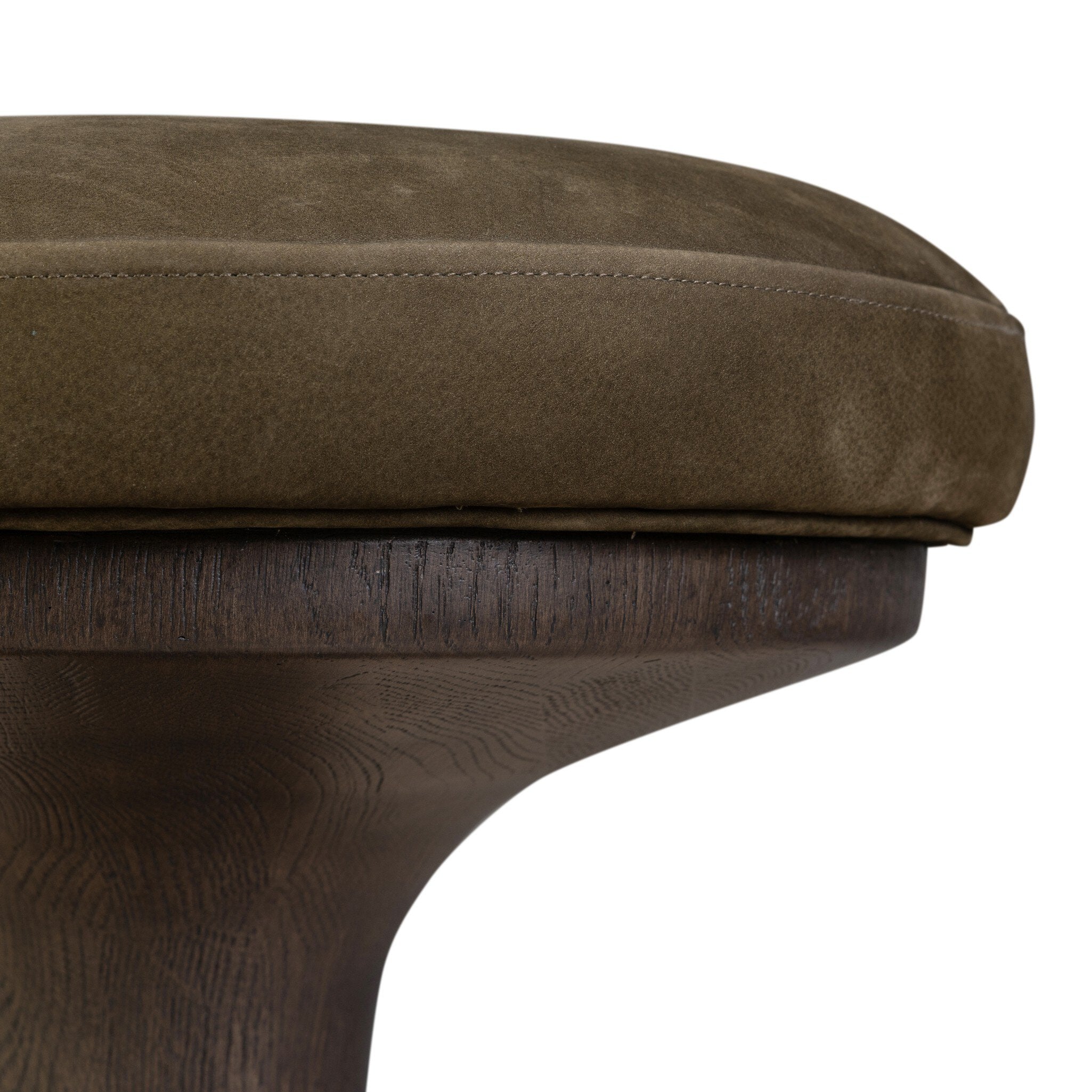 Four Hands Montclair Nubuck Olive Counter Stool — Iron