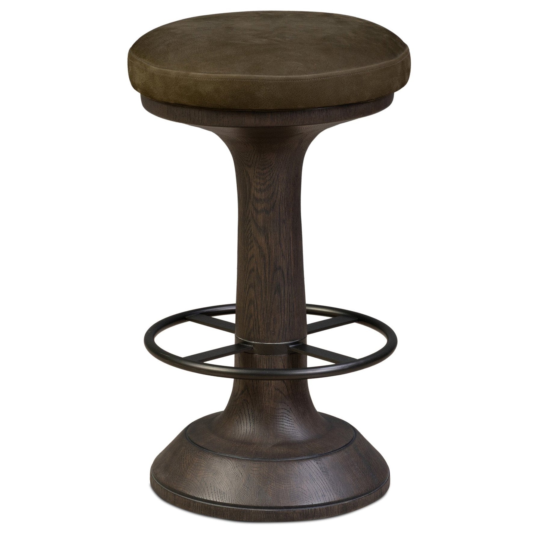 Four Hands Montclair Nubuck Olive Counter Stool full product view