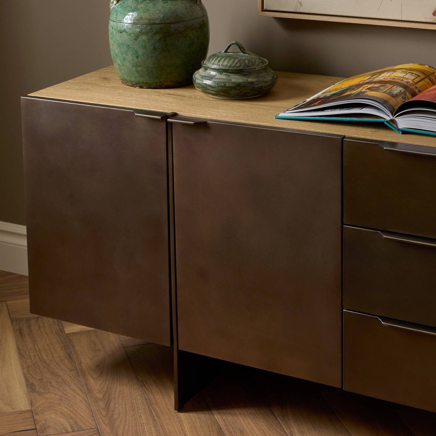 Four Hands Aberdeen Aged Smoked Oak Media Console