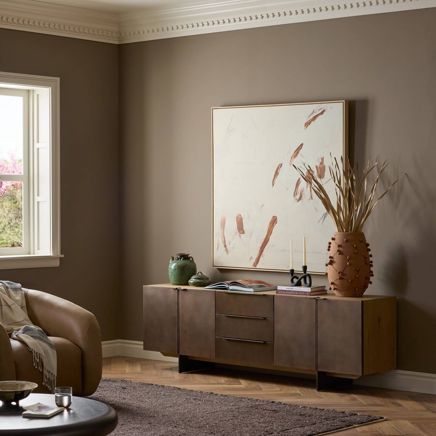 Four Hands Aberdeen Aged Smoked Oak Media Console