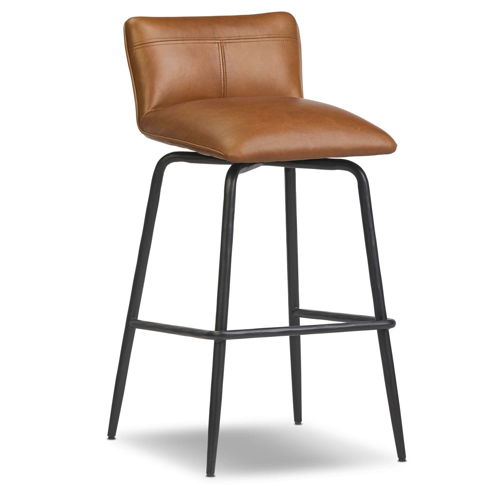 Four Hands Ridley Sonoma Chestnut Swivel Bar Stool - styled view