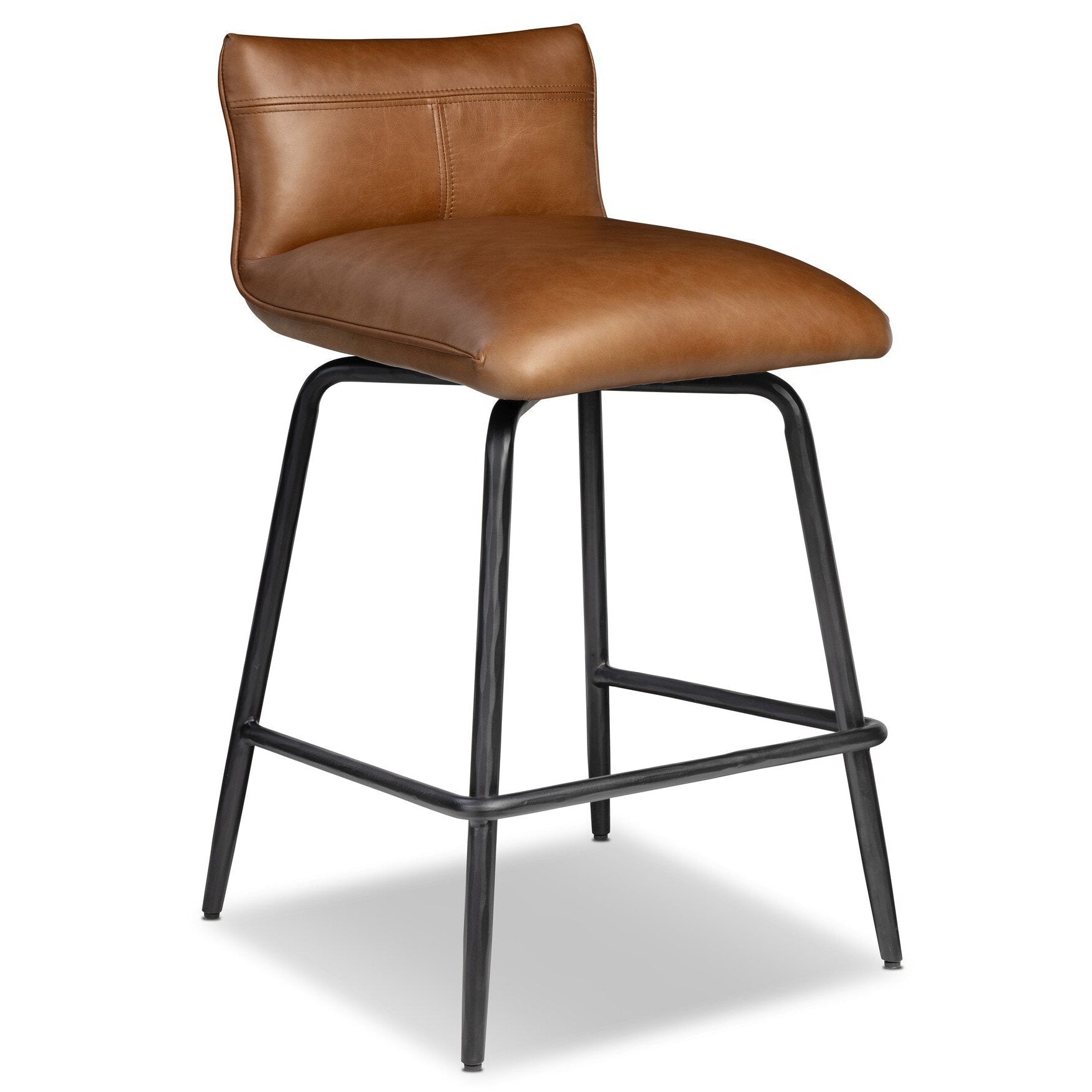 Four Hands Ridley Sonoma Chestnut Swivel Counter Stool - styled view