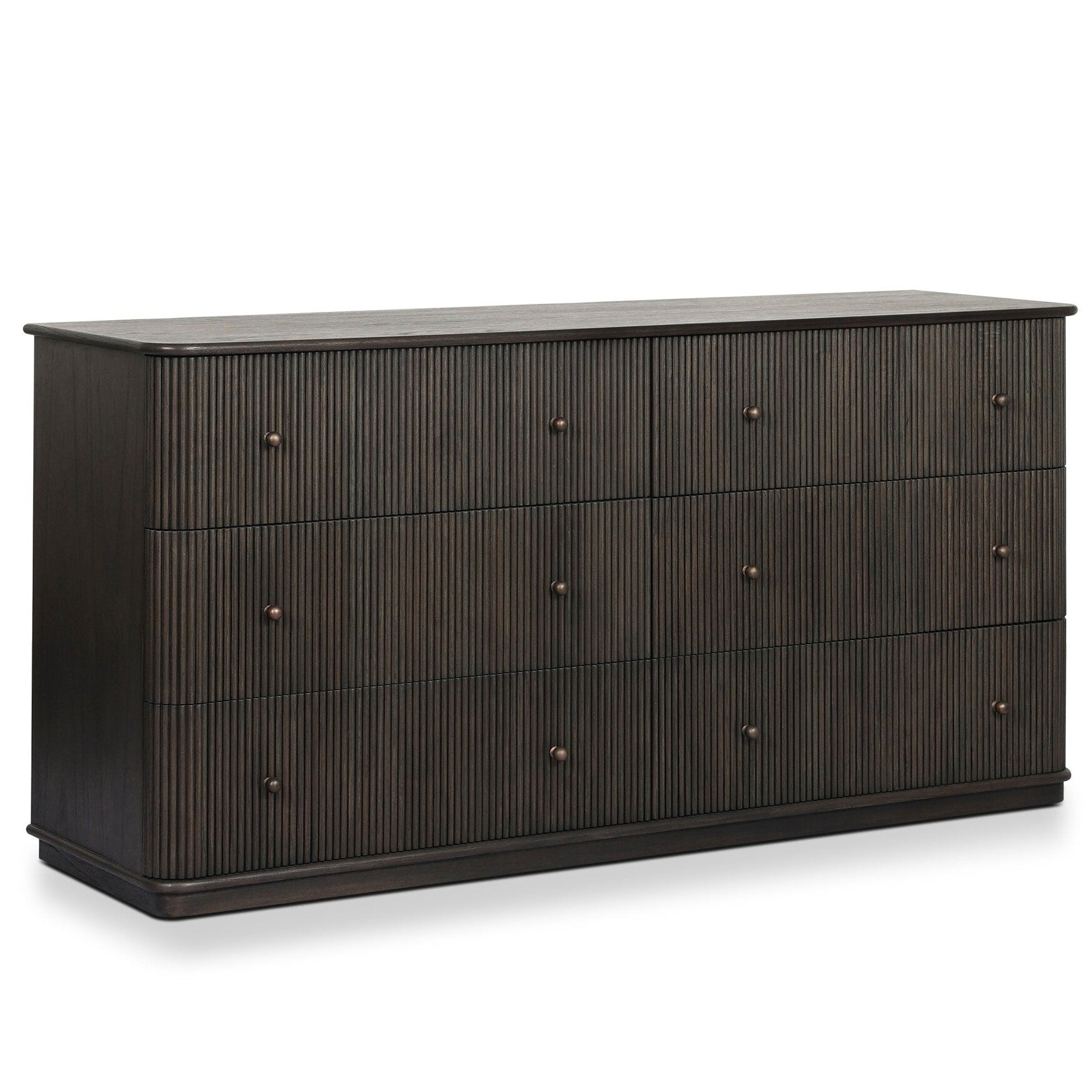 Four Hands Ona Smoked Black Mindi 6-Drawer Dresser - styled view