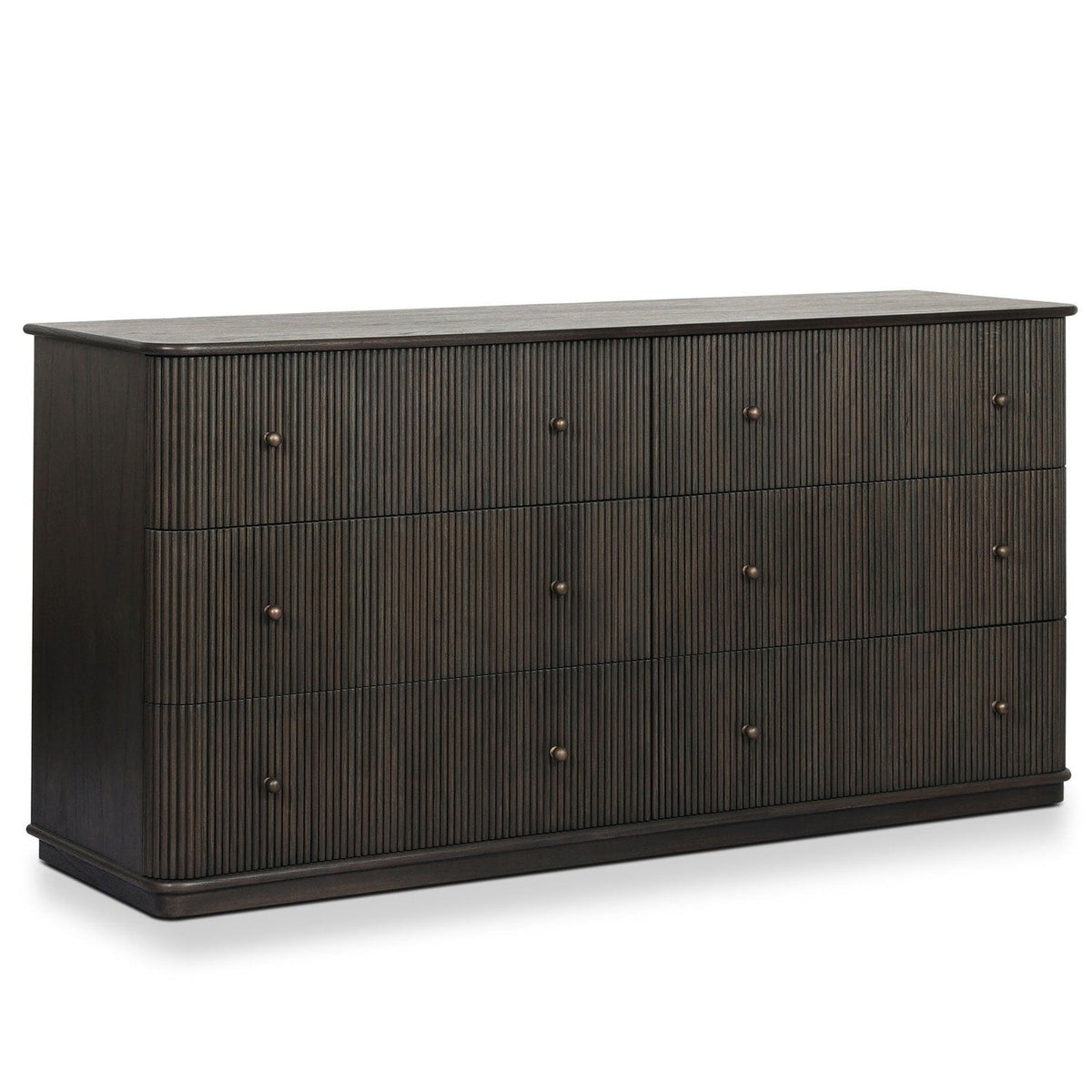 Four Hands Ona Smoked Black Mindi 6-Drawer Dresser - styled view
