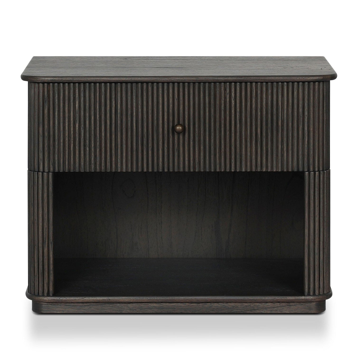 Four Hands Ona Smoked Black Mindi Nightstand - front view