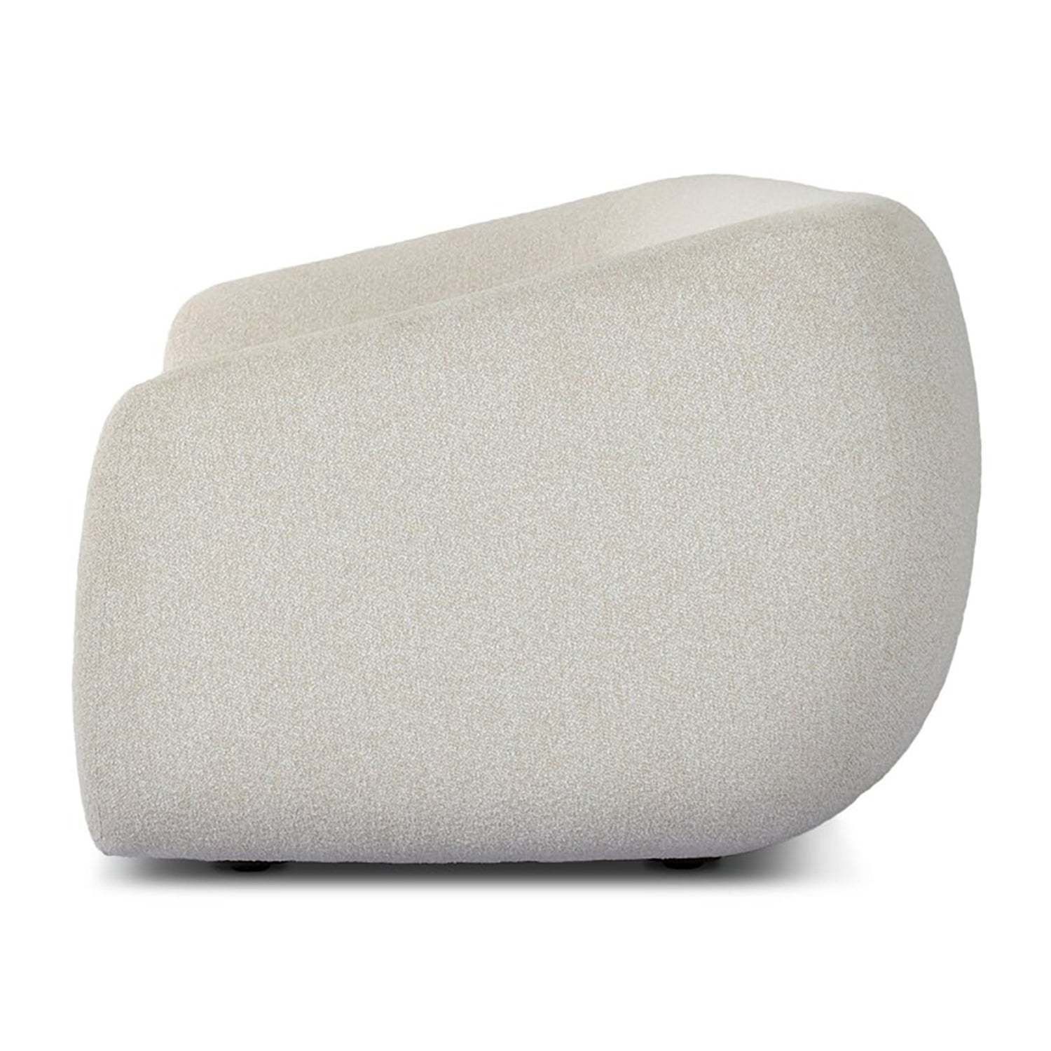 Four Hands Channing Outdoor 100in Sofa in Jasper Natural outdoor boucle, side profile view