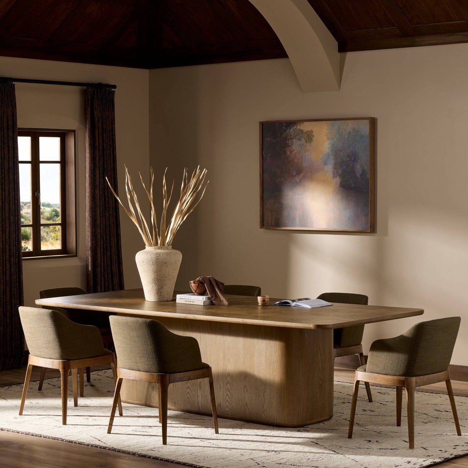 Four Hands Morley Rye Medium Burl Dining Table