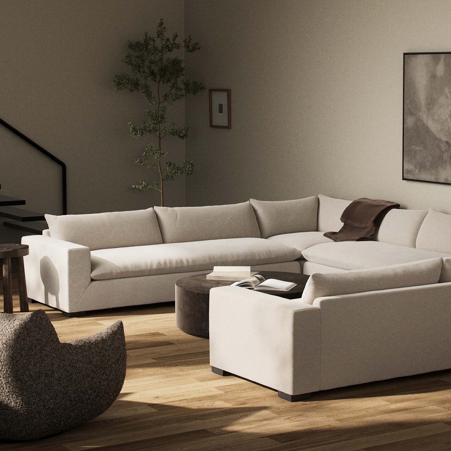 Four Hands Grant 5 Piece Sectional Sofa with Arms