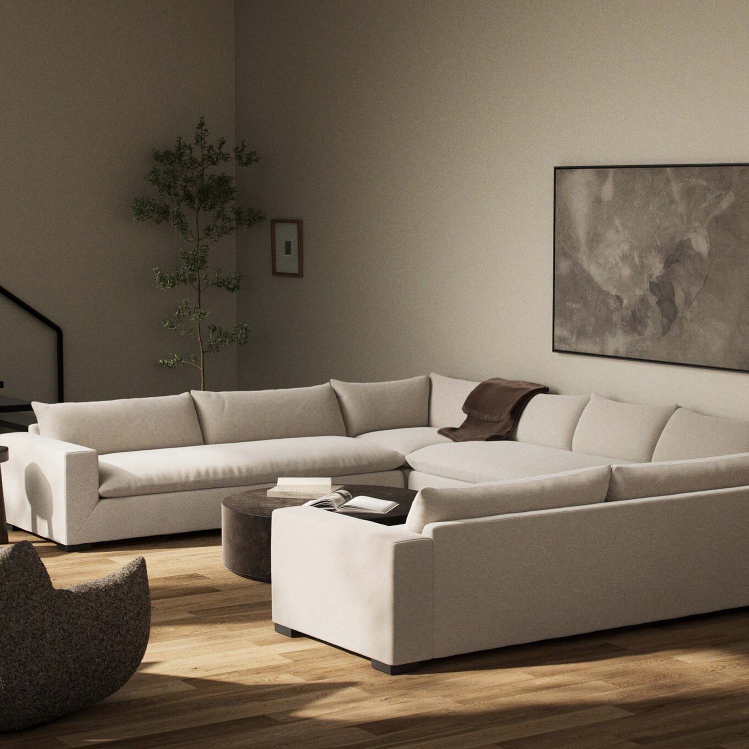 Four Hands Grant 5 Piece Sectional Sofa with Arms