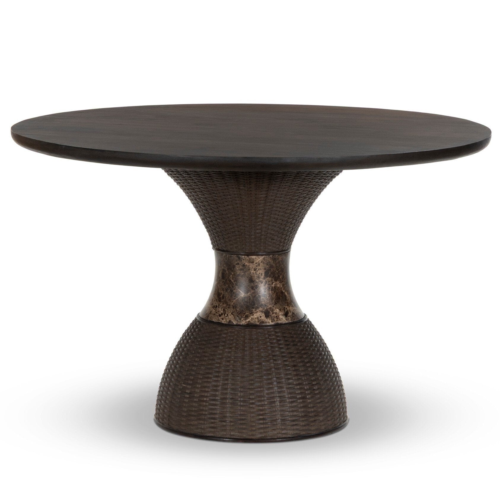Four Hands Lono Espresso Mango Dining Table styled view