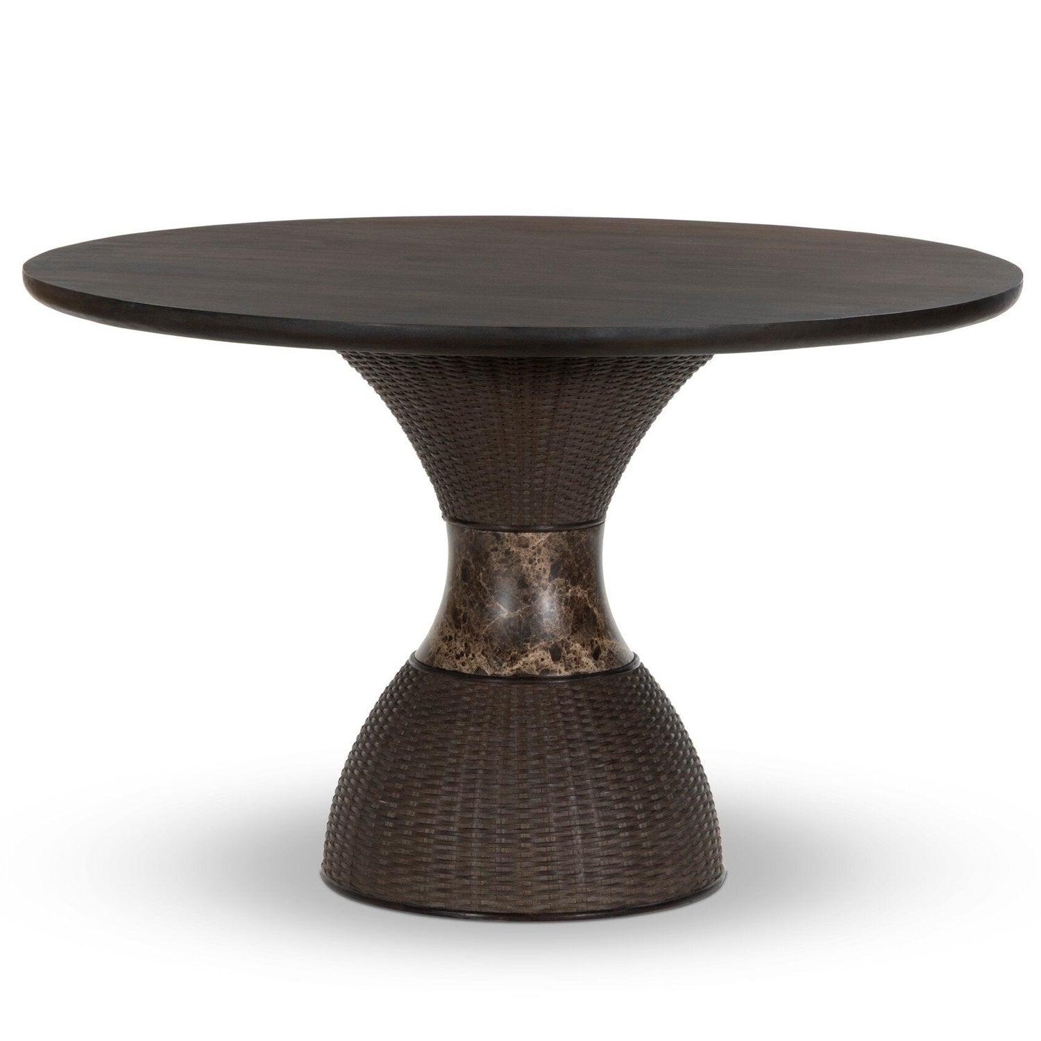 Four Hands Lono Espresso Mango Dining Table styled view